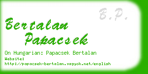 bertalan papacsek business card